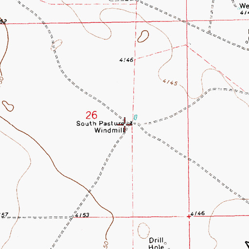 Topographic Map of South Pasture Windmill, NM