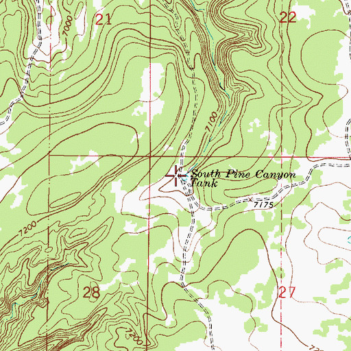 Topographic Map of South Pine Canyon Tank, NM