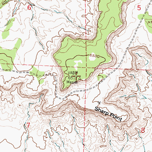 Topographic Map of South Point Mesa, NM