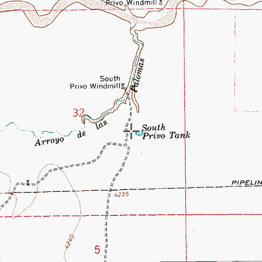 Topographic Map of South Privo Tank, NM