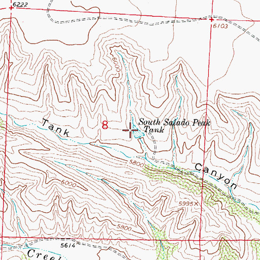 Topographic Map of South Salado Peak Tank, NM