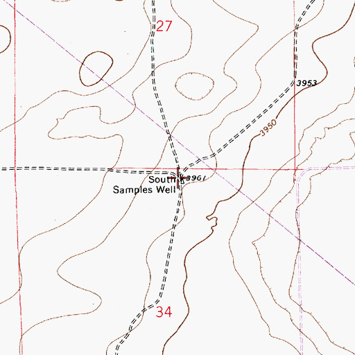 Topographic Map of South Samples Well, NM
