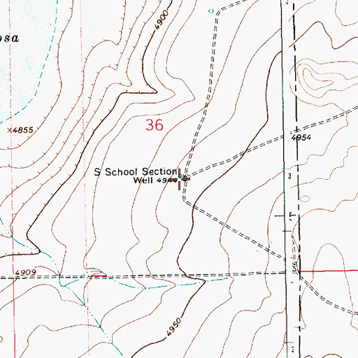 Topographic Map of South School Section Well, NM