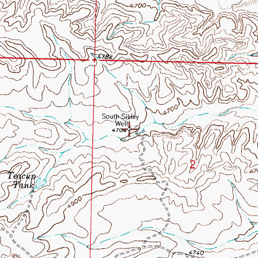Topographic Map of South Sibley Well, NM