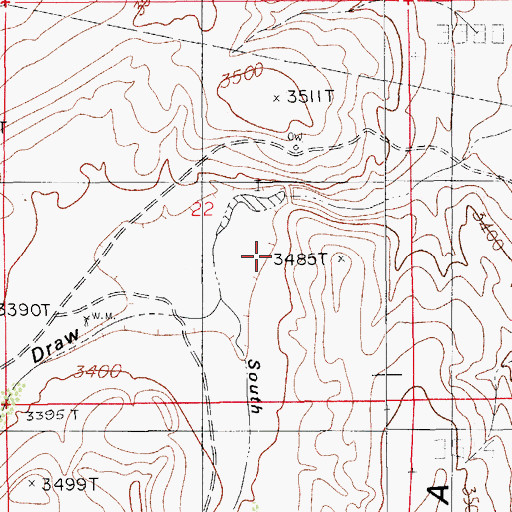 Topographic Map of South Spencer Draw, NM