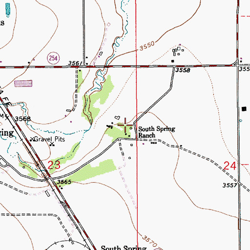 Topographic Map of South Spring Ranch, NM