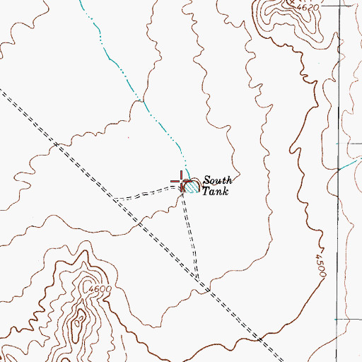 Topographic Map of South Tank, NM
