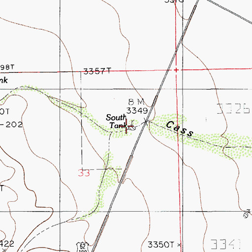 Topographic Map of South Tank, NM