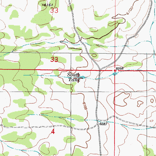 Topographic Map of South Tank, NM