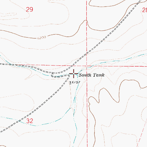 Topographic Map of South Tank, NM
