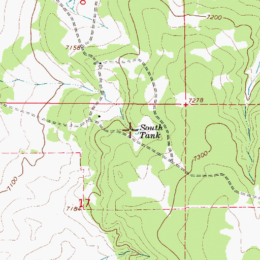 Topographic Map of South Tank, NM