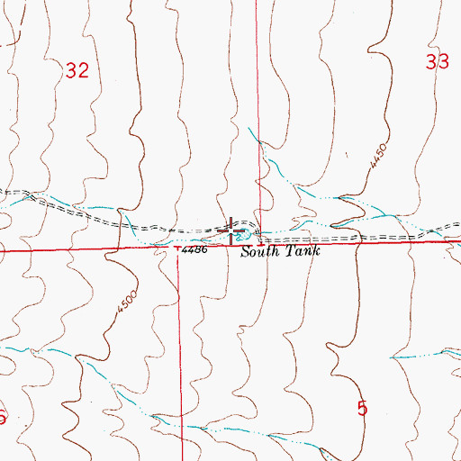 Topographic Map of South Tank, NM