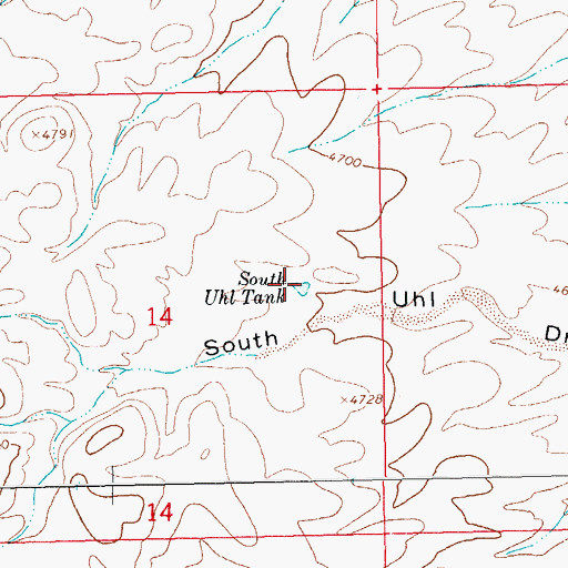 Topographic Map of South Uhl Tank, NM