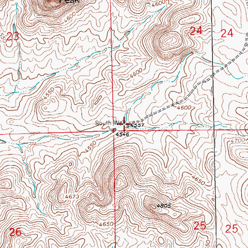 Topographic Map of South Well, NM