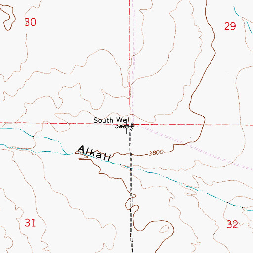 Topographic Map of South Well, NM