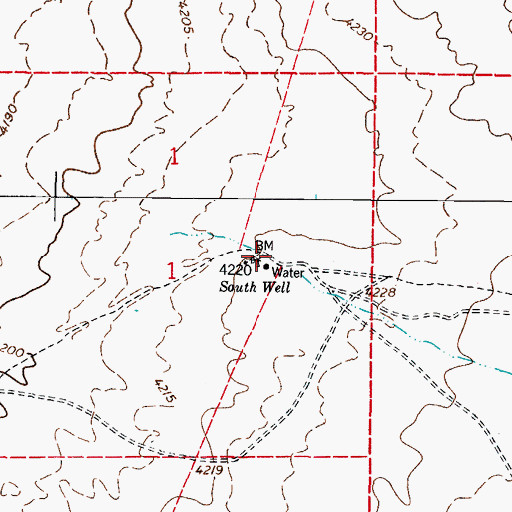 Topographic Map of South Well, NM