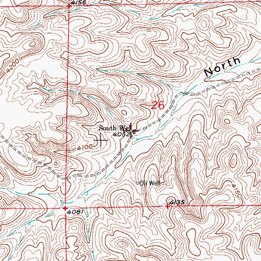 Topographic Map of South Well, NM