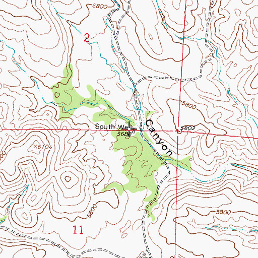 Topographic Map of South Well, NM