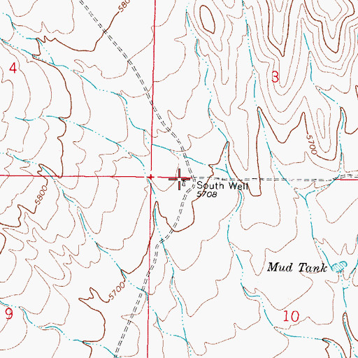 Topographic Map of South Well, NM