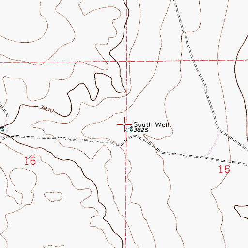 Topographic Map of South Well, NM
