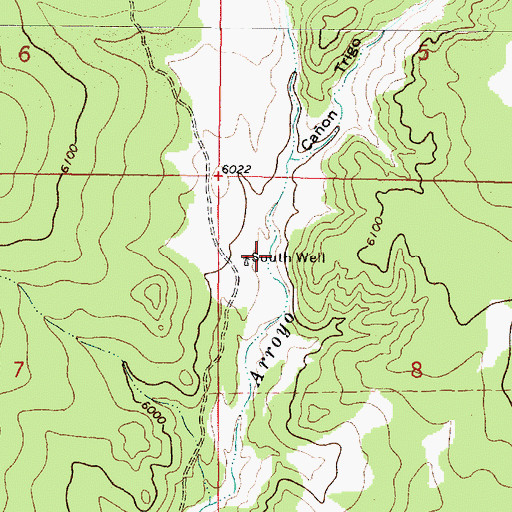 Topographic Map of South Well, NM