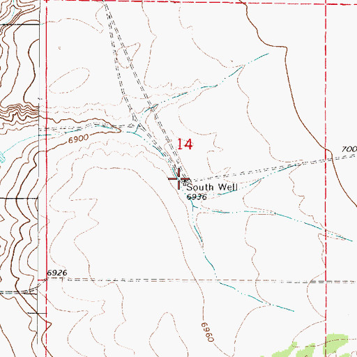 Topographic Map of South Well, NM