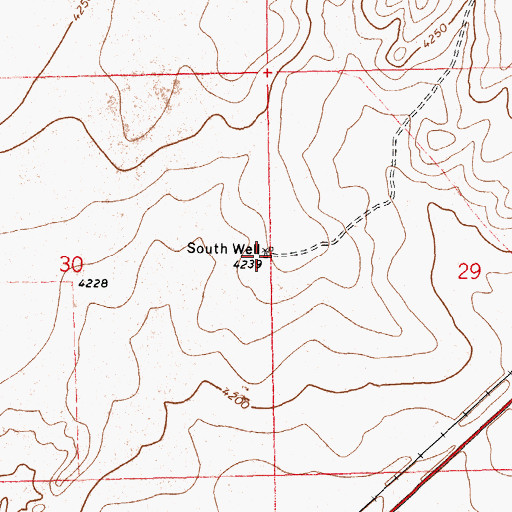Topographic Map of South Well, NM