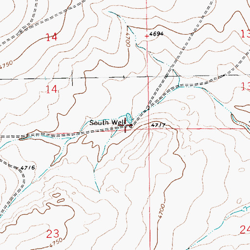Topographic Map of South Well, NM