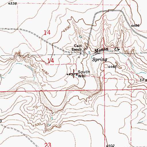 Topographic Map of South Well, NM