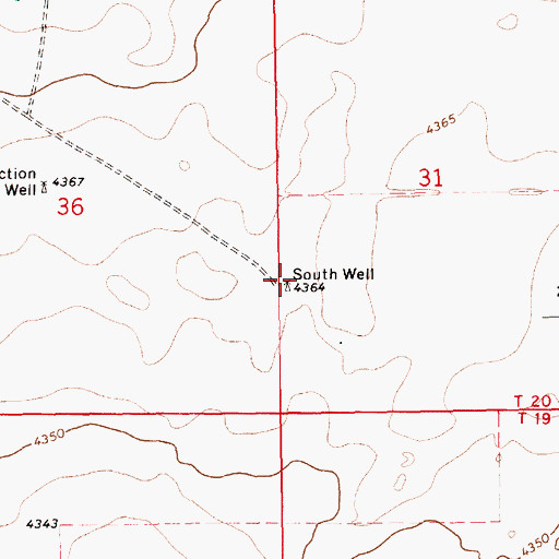Topographic Map of South Well, NM