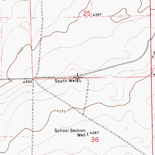 Topographic Map of South Well, NM