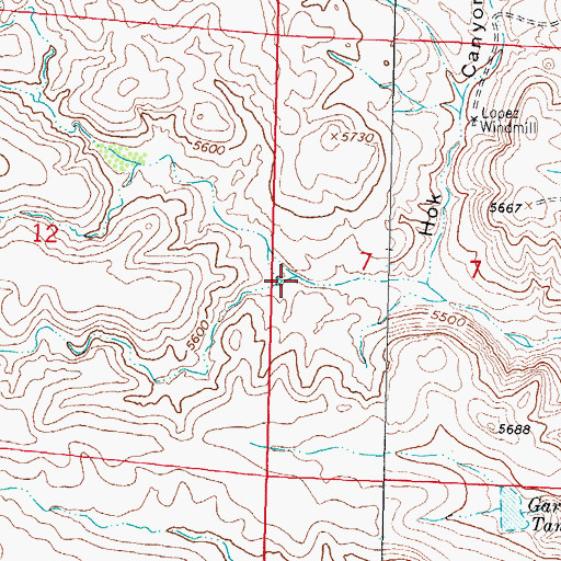 Topographic Map of South Well Canyon, NM