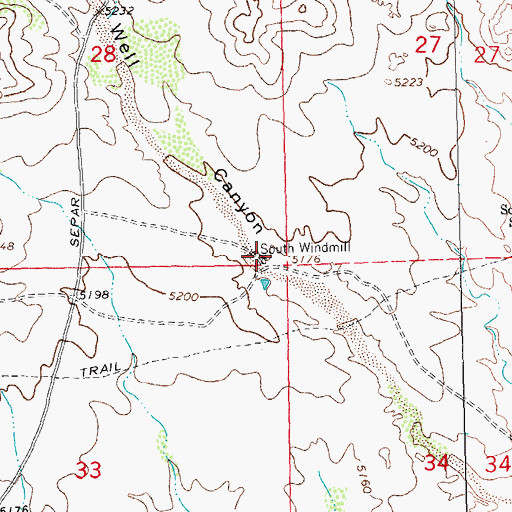 Topographic Map of South Windmill, NM