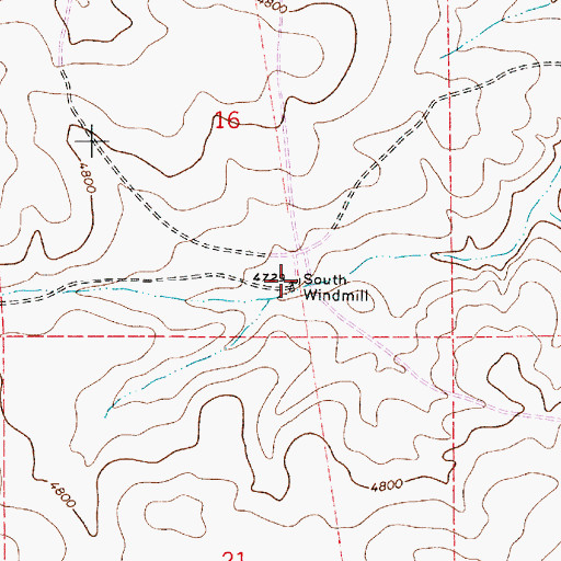 Topographic Map of South Windmill, NM