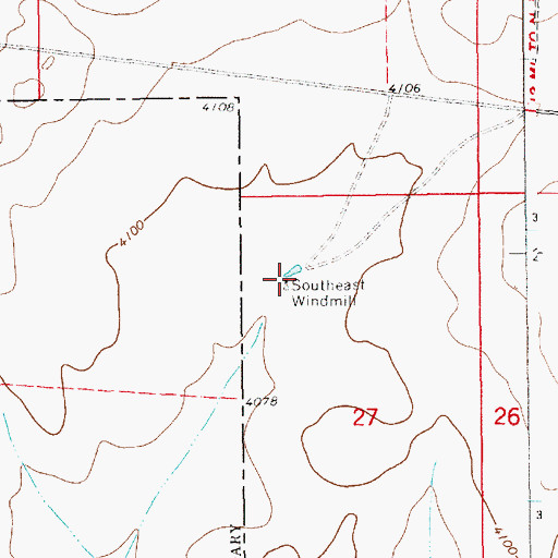 Topographic Map of Southeast Windmill, NM
