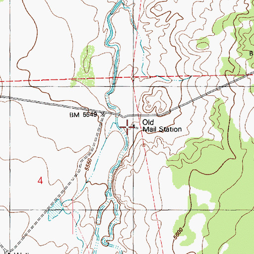 Topographic Map of Old Mail Station, AZ
