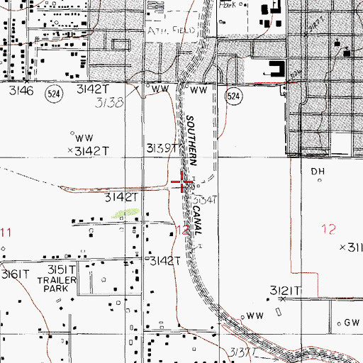 Topographic Map of Southern Canal, NM