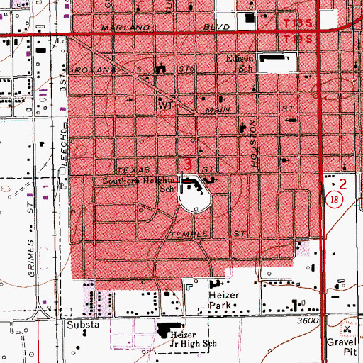 Topographic Map of Southern Heights Elementary School, NM