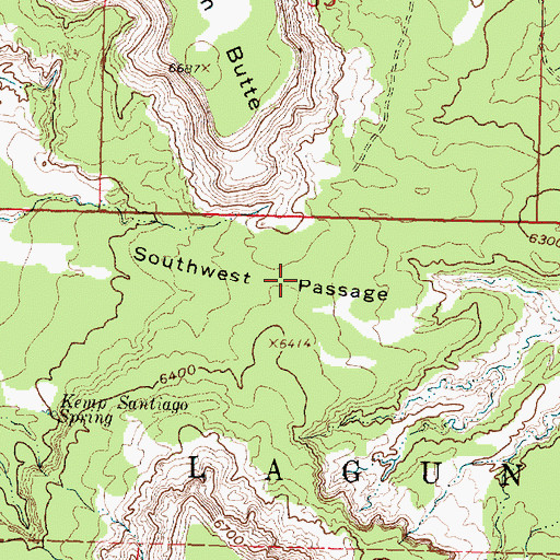 Topographic Map of Southwest Passage, NM