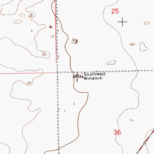 Topographic Map of Southwest Windmill, NM