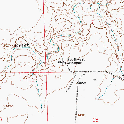 Topographic Map of Southwest Windmill, NM