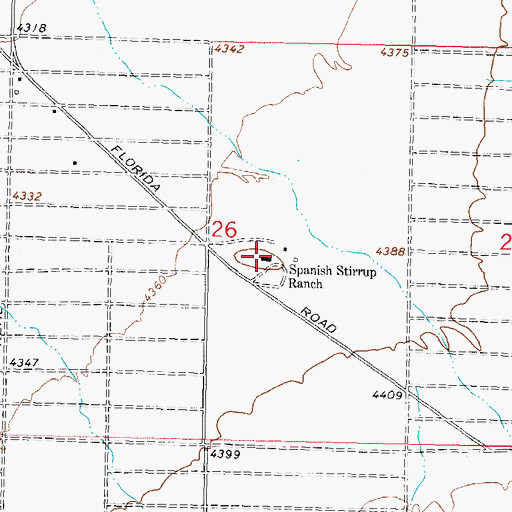 Topographic Map of Spanish Stirrup Ranch, NM