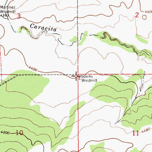Topographic Map of Sparks Windmill, NM