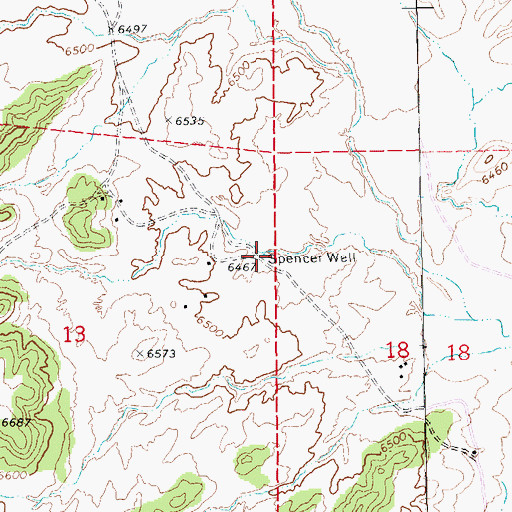 Topographic Map of Spencer Well, NM