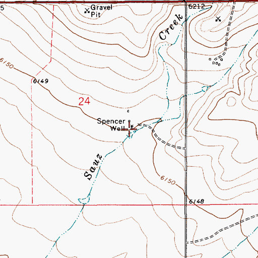 Topographic Map of Spencer Well, NM