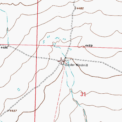 Topographic Map of Spider Windmill, NM