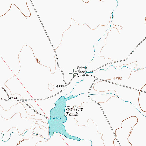 Topographic Map of Spires Ranch, NM