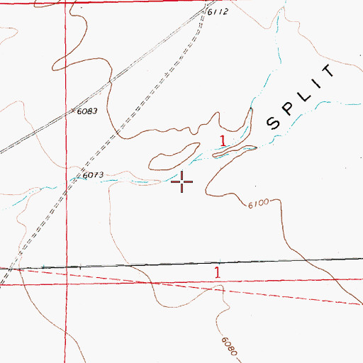 Topographic Map of Split Lip Flats, NM