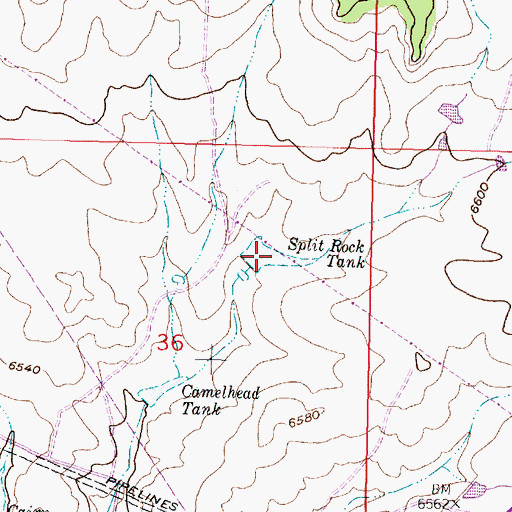 Topographic Map of Split Rock Tank, NM