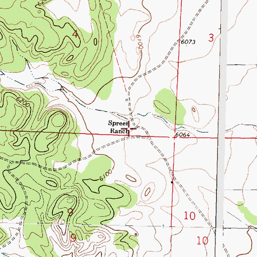 Topographic Map of Spreen Ranch, NM